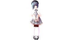 Brush dress white background hats handbag anime girls green 