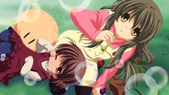 Bubbles Anime Clannad okazaki ushio Ibuki Fuko Ibuki blowing 