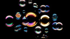 Bubbles black background colors multicolor iridescence