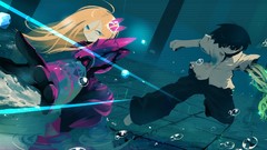 Bubbles blondes long hair anime girls blue eyes short hair 