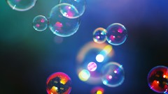 Bubbles bokeh floating