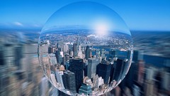 Bubbles buildings towns