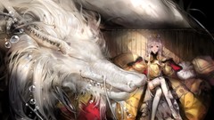 Bubbles Dragons white hair anime girls vocaloid Chinese dragon 