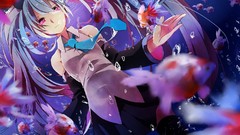 Bubbles fish Anime underwater anime girls hatsune miku vocaloid