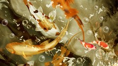 Bubbles fish koi