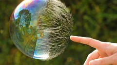 Bubbles hands bursting