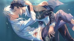 Bubbles underwater psycho-pass makishima shougo two boys anime 