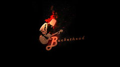 Buckethead black background fire