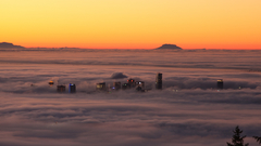 Buidings over clouds Art