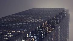 building architecture skyscraper night mist worm's eye view uk