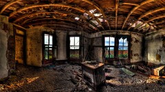 building hdr indoors ruin old abandoned ruins trash digital art