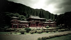 building landscape Garden The Byodo-In Temple Hawaii temple USA