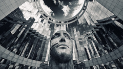 Buildings artwork sky