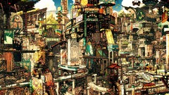 Buildings cityscapes surreal artwork imperial boy