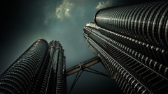 Buildings emerald Petronas Towers