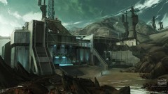 Buildings halo reach concept art artwork digital art video games