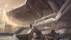 Buildings microsoft vehicles science fiction tanks halo 