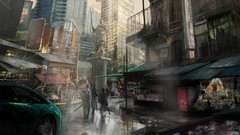 Buildings science fiction cityscapes artwork digital art 