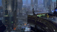 Buildings science fiction halo cityscapes concept art artwork 