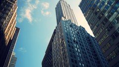 Buildings skies new york city