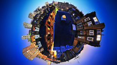 Buildings spheres panorama circle