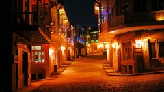 Buildings streets cityscapes light bulbs