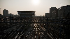 Buildings venice railroad tracks