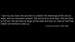 Bukowski Quotes religion Charles