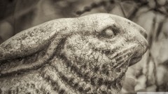 Bunnies antique sculptures