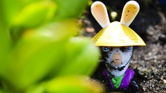 Bunnies Green yellow purple