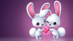 Bunnies love purple Hearts