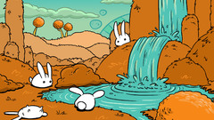 Bunnies rabbits waterfalls