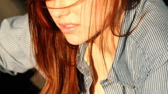 Busty woman redheads cleavage