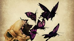 Butterflies abstract paintings drawings skulls tattoos 