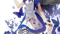 Butterflies Alice in Wonderland chains stockings long hair 