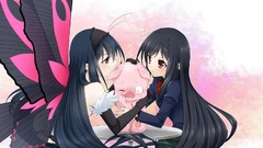 Butterflies Anime artist blush long hair anime girls brown eyes 