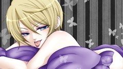 Butterflies Anime beds tongue blondes blue eyes kuroshitsuji 