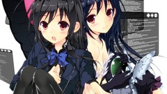 Butterflies Anime blue hair long hair pink eyes anime girls 