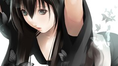 Butterflies anime girls Japanese clothes