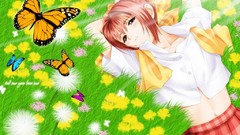 Butterflies anime girls soft shading