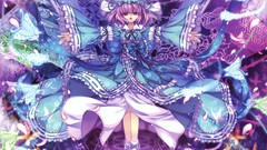 Butterflies anime girls touhou capura lin Japanese clothes
