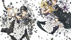 Butterflies Anime glasses suit skulls blondes brunettes flower 