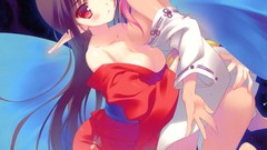 Butterflies ass Anime Fairies red eyes pink hair long hair 