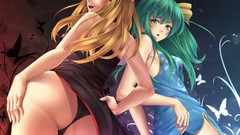 Butterflies ass Fairies dress red eyes bows blondes long hair 