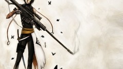 Butterflies bleach Captains artwork girls with guns Simple 