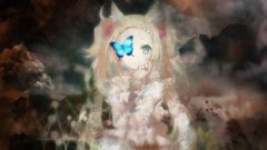 Butterflies blondes anime girls nekomimi animal ears H2SO4 