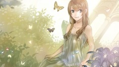 Butterflies dress anime girls