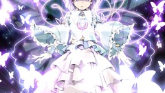 Butterflies dress anime girls touhou saigyouji yuyuko komeiji 