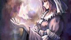 Butterflies dress hats red eyes pink hair anime girls short 