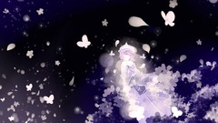 Butterflies dress hats Ribbons kimono pink hair anime girls 